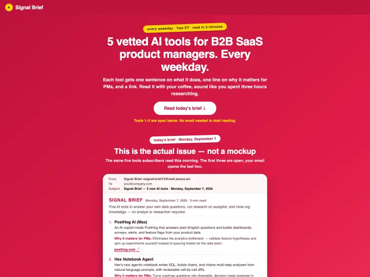 Signal Brief homepage